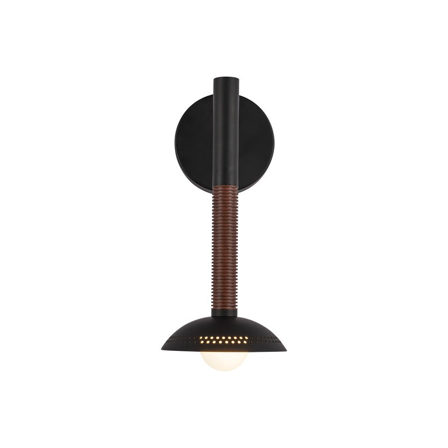Kuzco Arden 14" LED Wall/Vanity Light/Shade, Black/Opal/Steel