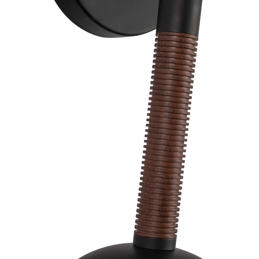 Kuzco Arden 14" LED Wall/Vanity Light/Shade, Black/Opal/Steel