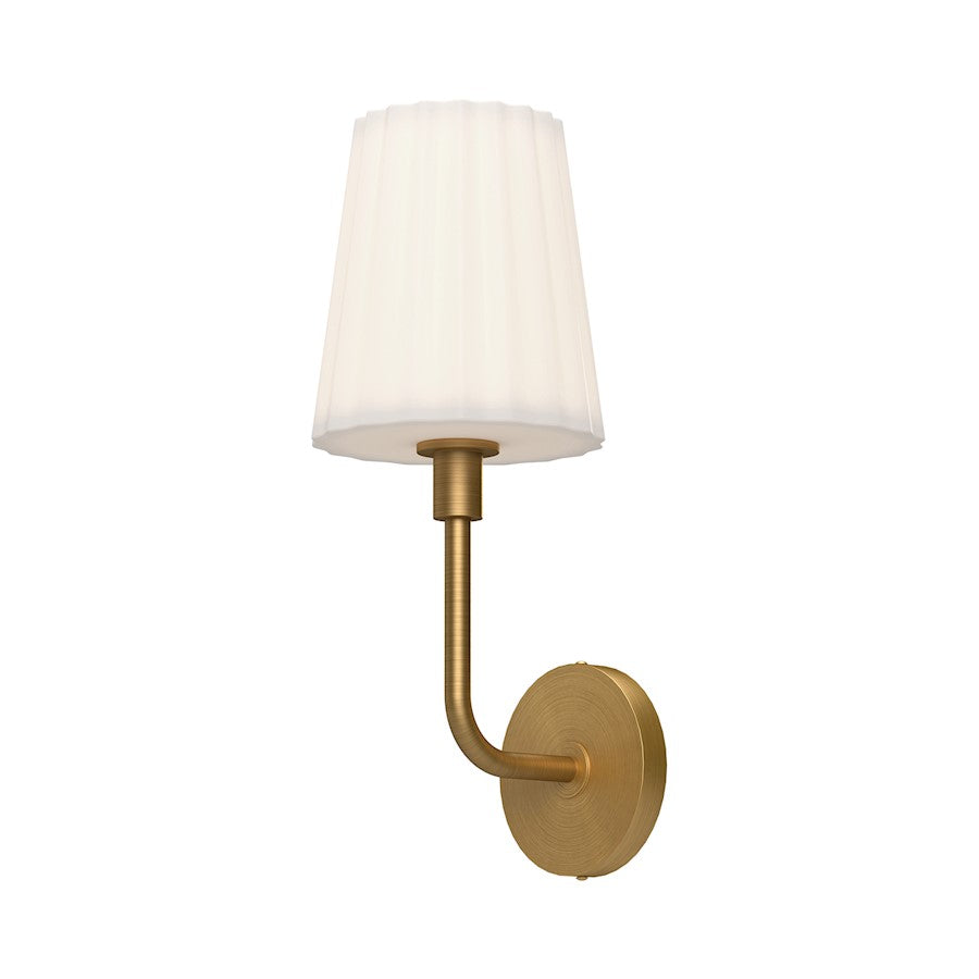 Alora Mood Plisse 1 Light 7" Wall/Vanity, Gold/Opal Matte/Opal - WV628107AGOP