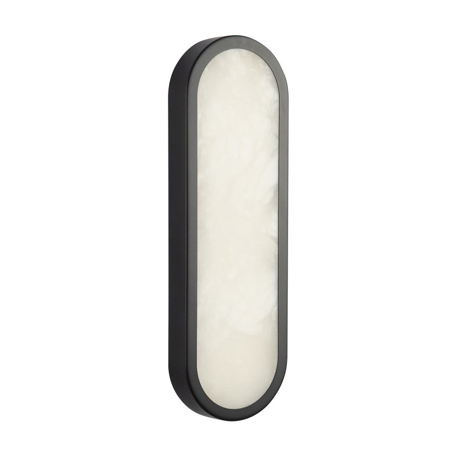 Kuzco Evelyn 16" Black Dimmable LED Bathroom, Matte Black/Alabaster