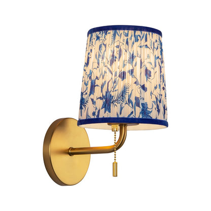 Kuzco Scout 10" Gold Vanity Light, Gold/Blue Linen