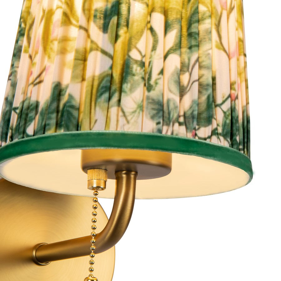 Kuzco Scout 10" Gold Vanity Light, Gold/Green Linen