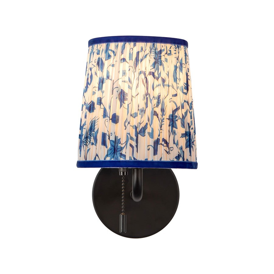 Kuzco Scout 10" Black Bathroom Vanity Light, Matte Black/Blue Linen