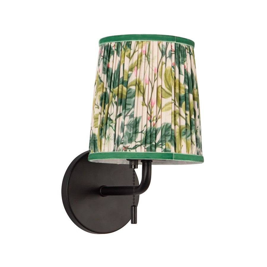 Kuzco Scout 10" Black Bathroom Vanity Light, Matte Black/Green Linen
