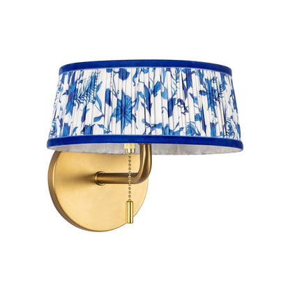Kuzco Scout 7" Gold Vanity Light, Gold/Blue Linen