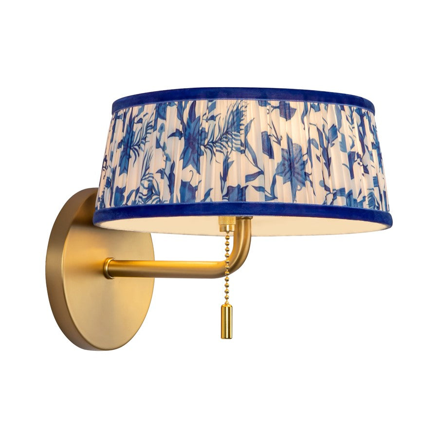 Kuzco Scout 7" Gold Vanity Light, Gold/Blue Linen