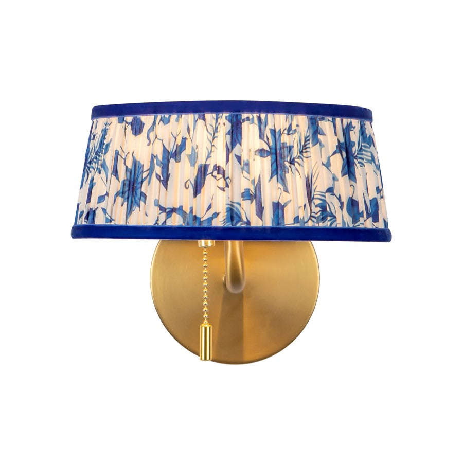 Kuzco Scout 7" Gold Vanity Light, Gold/Blue Linen