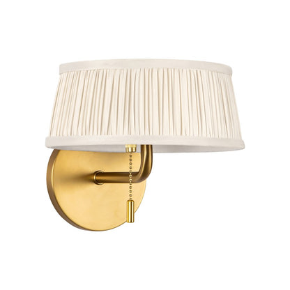 Kuzco Scout 7" Gold Bathroom Vanity Light, Brushed Gold/White Linen