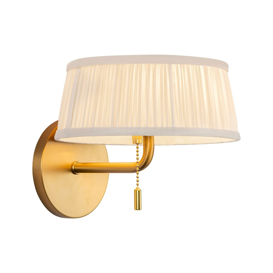Kuzco Scout 7" Gold Bathroom Vanity Light, Brushed Gold/White Linen