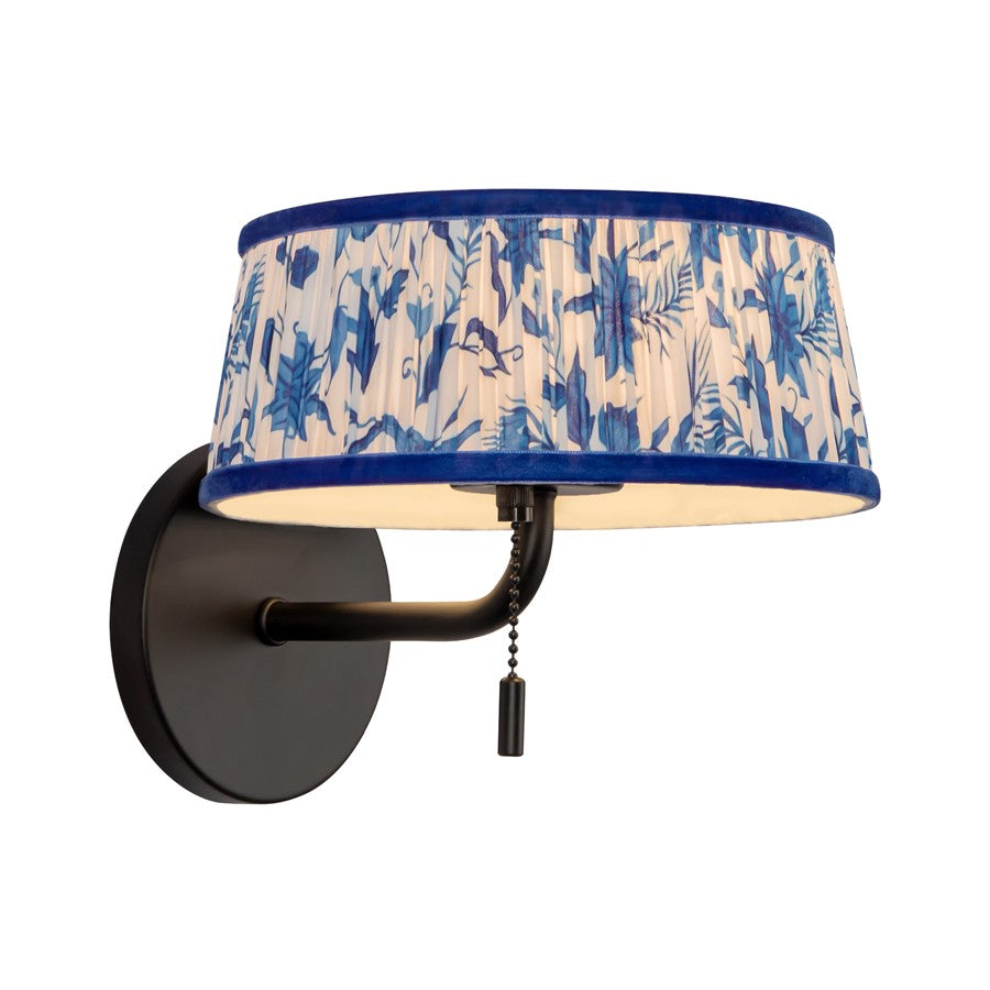 Kuzco Scout 7" Blk Bathroom Vanity Light, Matte Blk/Blue Linen - WV675208MBBL