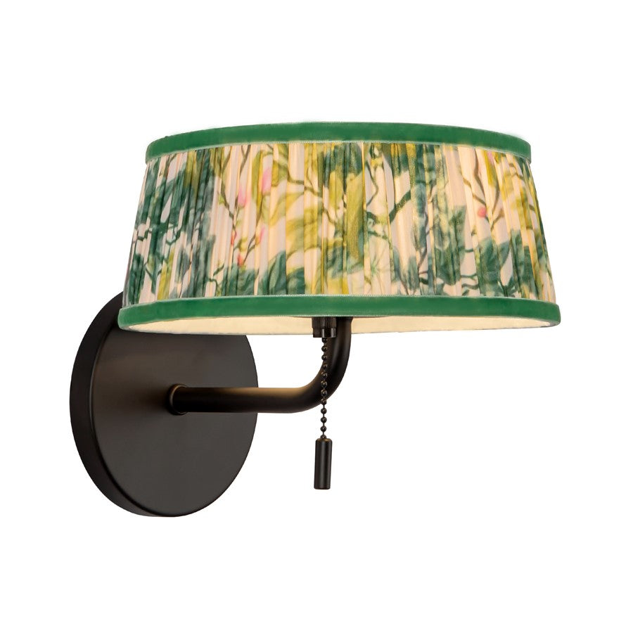 Kuzco Scout 7" Blk Bathroom Vanity Light, Matte Blk/Green Linen - WV675208MBGL
