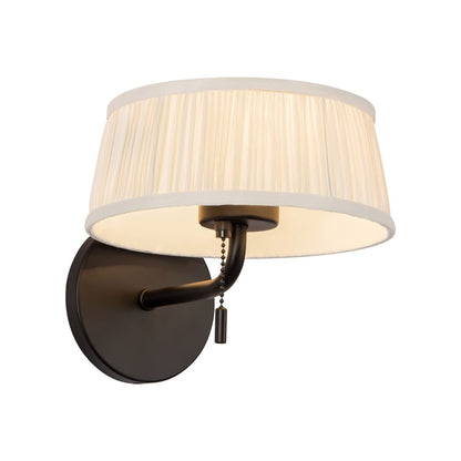 Kuzco Scout 7" Black Bathroom Vanity Light, Matte Black/White Linen