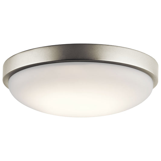 Kichler Flush Mount LED 11.5x3", Brushed Nickel, White Acrylic