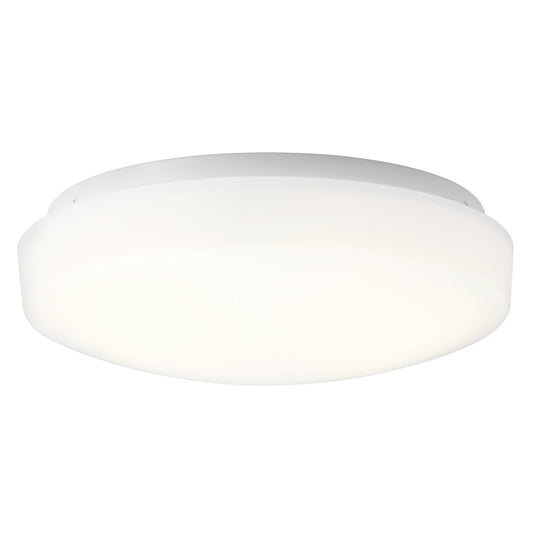 Kichler Ceiling Space 11in 1-Light Flush Mount | Utilitarian White Acrylic | Hallway & Utility Room | 11 x 11 x 3.75 in | Model 10766WHLED