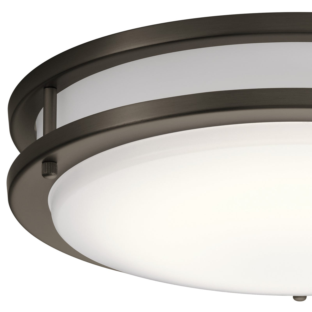Kichler Avon 14in LED Flush Mount | Transitional Olde Bronze | Hallway & Bedroom Ceiling Light | 1280 Lumens 3000K Dimmable | Model 10769OZLED