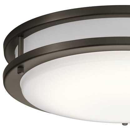 Kichler Avon 14in LED Flush Mount | Transitional Olde Bronze | Hallway & Bedroom Ceiling Light | 1280 Lumens 3000K Dimmable | Model 10769OZLED