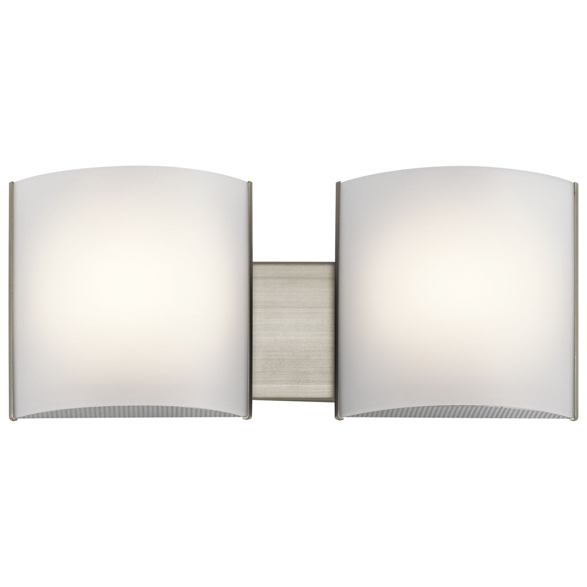 Kichler Bath 2Lt LED, Brushed Nickel, White Acrylic