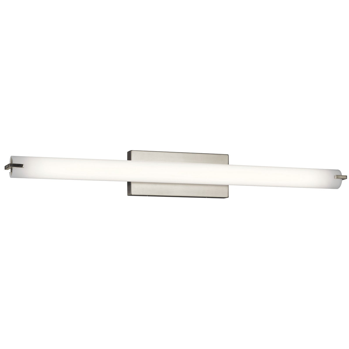 Kichler Linear Bath 38in 1-Light Wall Sconce | Transitional Brushed Nickel and White Acrylic Diffuser | Bathroom Vanity | Model 11150NILED