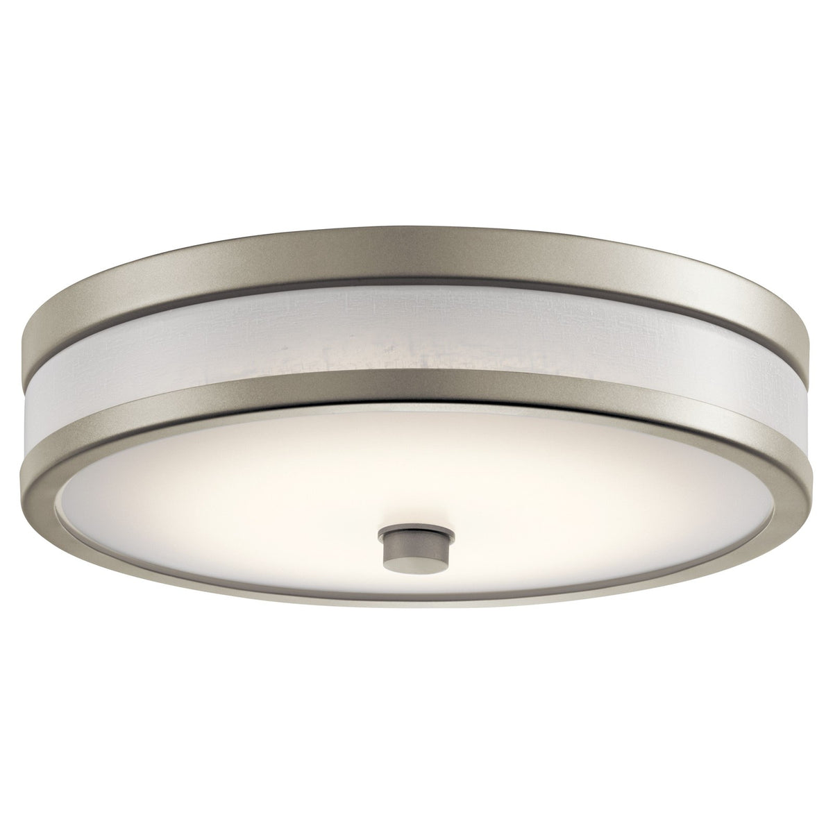 Kichler Pira 12in LED Flush Mount | Brushed Nickel and Acrylic | Hallway & Bathroom Ceiling Light | 12 x 4 x 4 in | Model 11302NILED