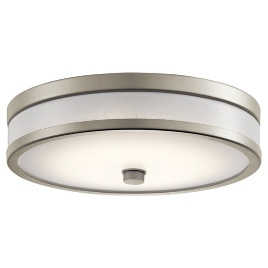 Kichler Pira 12in LED Flush Mount | Brushed Nickel and Acrylic | Hallway & Bathroom Ceiling Light | 12 x 4 x 4 in | Model 11302NILED