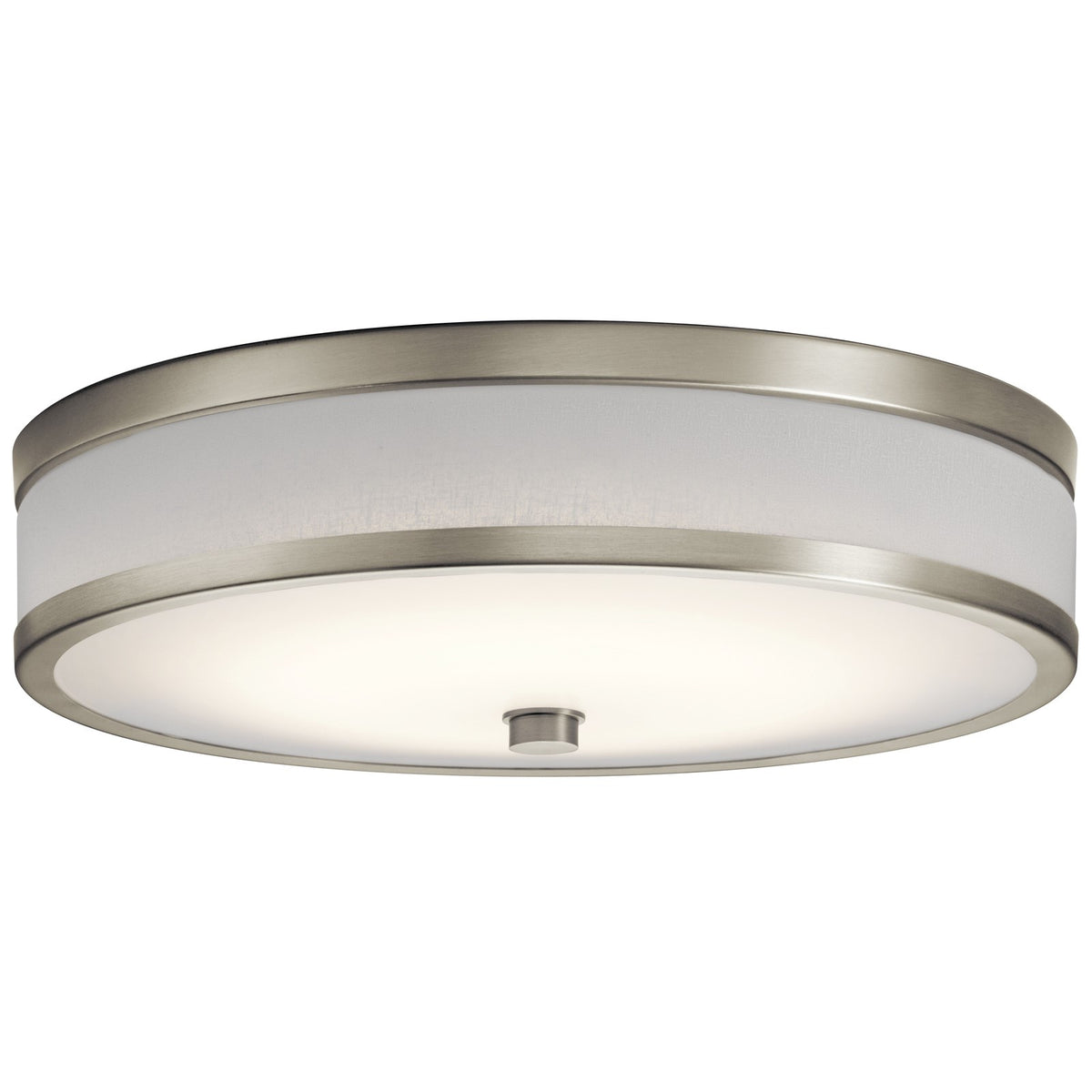 Kichler Pira LED Flush Mount | Brushed Nickel Steel & Acrylic | Hallway & Bathroom Ceiling Light | 15in W, Damp Rated | Model 11303NILED
