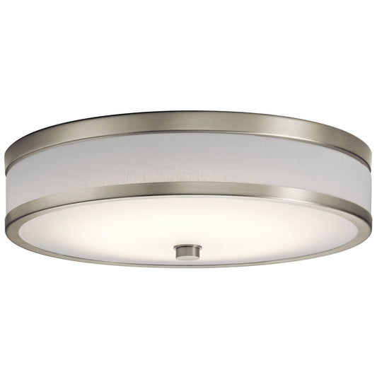 Kichler Pira LED Flush Mount | Brushed Nickel Steel & Acrylic | Hallway & Bathroom Ceiling Light | 15in W, Damp Rated | Model 11303NILED