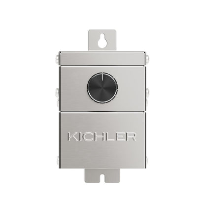 Kichler PLC Dimmer | Stainless Steel Finish | Outdoor Landscape Dimmer | 3.12 x 3.37 x 5.62 in, 12V AC/DC | Model 15DM20SS