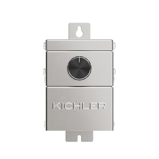 Kichler PLC Dimmer | Stainless Steel Finish | Outdoor Landscape Dimmer | 3.12 x 3.37 x 5.62 in, 12V AC/DC | Model 15DM20SS