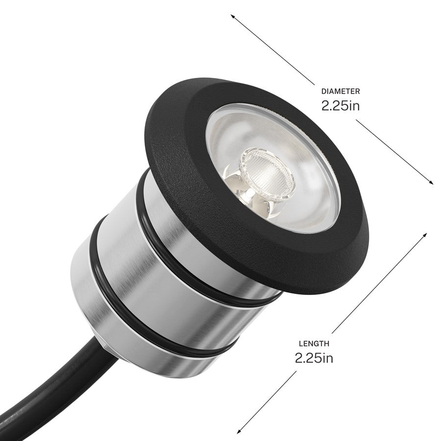 Kichler 100 Lumen LED Mini Recessed 3000K, Black Brass/Tempered