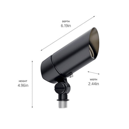Kichler Landscape 6in 1-Light LED Accent Kit | Utilitarian Textured Black Cast Aluminum | Outdoor Landscape & Garden | 6 x 2 x 4 in | Model 16193BKT