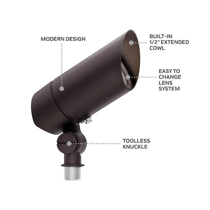 Kichler Landscape 6in 1-Light LED Accent Kit | Utilitarian Textured Black Cast Aluminum | Outdoor Landscape & Garden | 6 x 2 x 4 in | Model 16193BKT