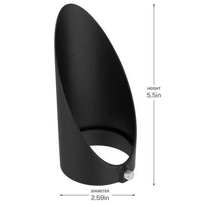 Kichler Integra Long Cowl | Textured Black Aluminum | Outdoor Accent Light Accessory | 5.5 in H | Model 16293BKT