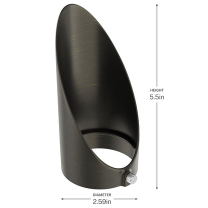 Kichler Integra Long Cowl | Modern Centennial Brass Brass | Outdoor Landscape Accent | Glare Reduction for Accent Lights | Model 16293CBR