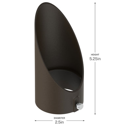 Kichler Varia Medium Long Cowl | Textured Architectural Bronze Aluminum | Landscape Light Shield | 5.25 in H | Model 16295AZT
