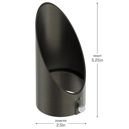 Kichler Varia Medium Long Cowl | Brass Centennial Brass Finish | Outdoor Landscape Accent | 5.25in H | Model 16295CBR