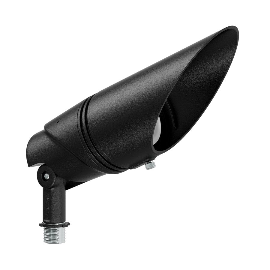 Kichler Varia Large Long Cowl | Aluminum Textured Black | Outdoor Landscape Accent | 6.25in H | Model 16296BKT