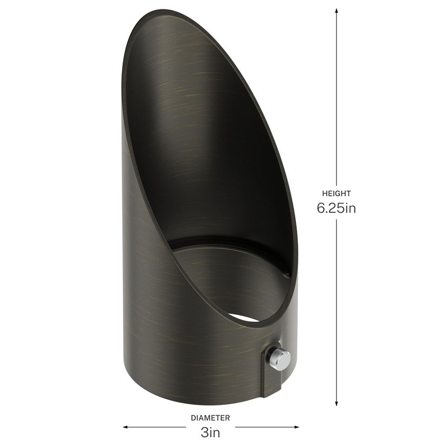 Kichler Varia Large Long Cowl | Centennial Brass Brass | Outdoor Accent Light Accessory | 6.25in H | Model 16296CBR