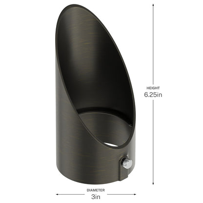 Kichler Varia Large Long Cowl | Centennial Brass Brass | Outdoor Accent Light Accessory | 6.25in H | Model 16296CBR