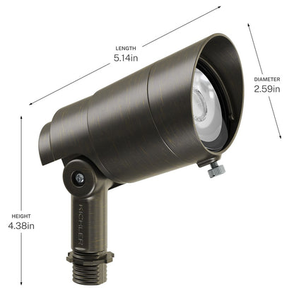 Kichler Integra 5in 200 Lm 60° Accent Light | Centennial Brass Brass | Indoor & Wet Location Accent Lighting | Model 16301CBR27