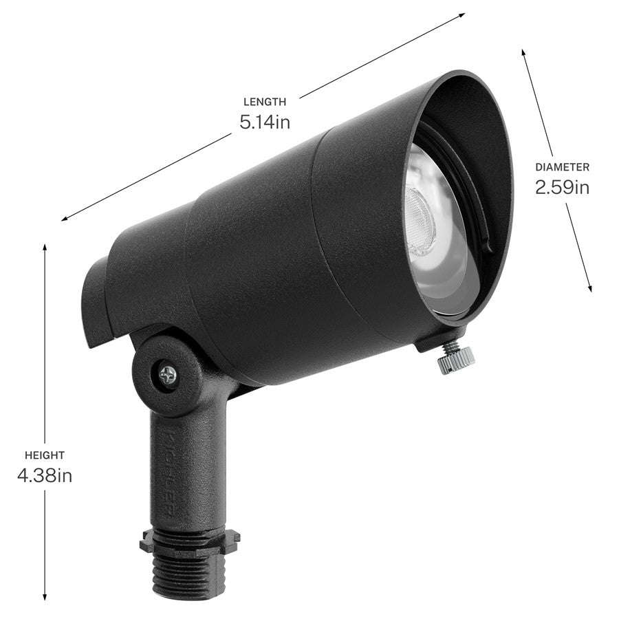 Kichler Integra 5in 600 Lm 60° Accent Light | Textured Black Aluminum | Indoor & Covered Patio | 600 Lumens, 2700K, Dimmable | Model 16305BKT27
