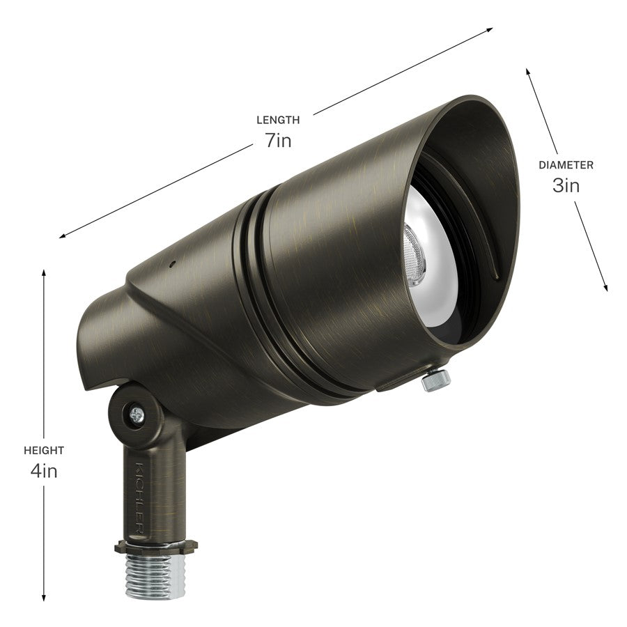 Kichler Varia Large Adj. Accent Light | Centennial Brass Brass | Indoor & Outdoor Wet Locations | 7 x 4 x 3 in | Model 16312CBR