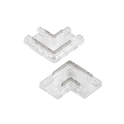 Kichler COB Dry 90 Degree Crimp Connector | Clear Plastic | Under Cabinet & Shelf Tape Light | 24V DC | Model 1CCOB90CLR