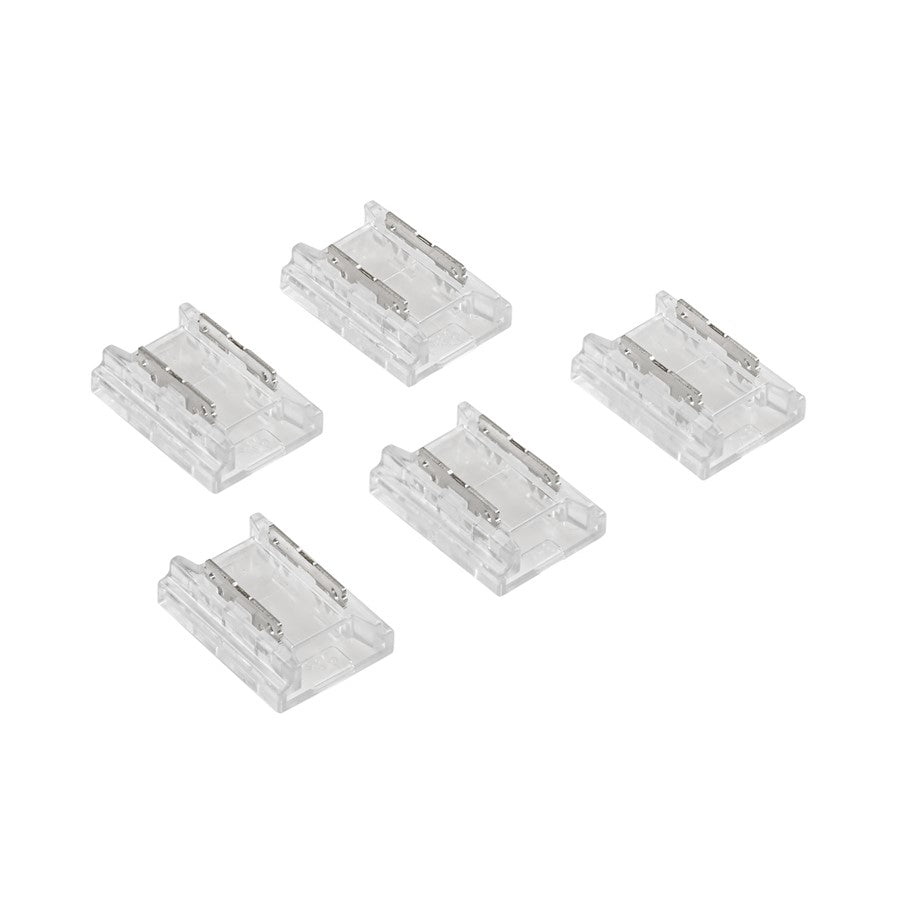Kichler COB Dry Tape to Tape Crimp Connector | Clear Plastic | Under Cabinet & Shelf Tape Light Connector | 0.45 x 0.4 x 0.15 in | Model 1CCOBTTCLR