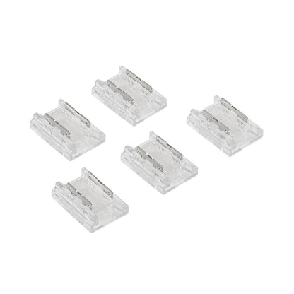 Kichler COB Dry Tape to Tape Crimp Connector | Clear Plastic | Under Cabinet & Shelf Tape Light Connector | 0.45 x 0.4 x 0.15 in | Model 1CCOBTTCLR