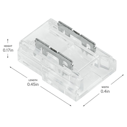 Kichler COB Dry Tape Crimp Connector | Clear Plastic | Under Cabinet & Shelf Tape Light Jumper | 0.45 x 0.4 x 0.17 in | Model 1CCOBTWCLR