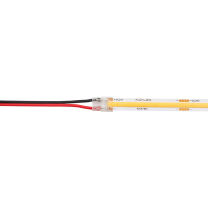 Kichler COB Dry Tape to Supply Lead Crimp Connector | Clear Plastic | Under Cabinet & Shelf Lighting | 0.45 x 0.4 x 0.17 in | Model 1CCOBTWSCLR