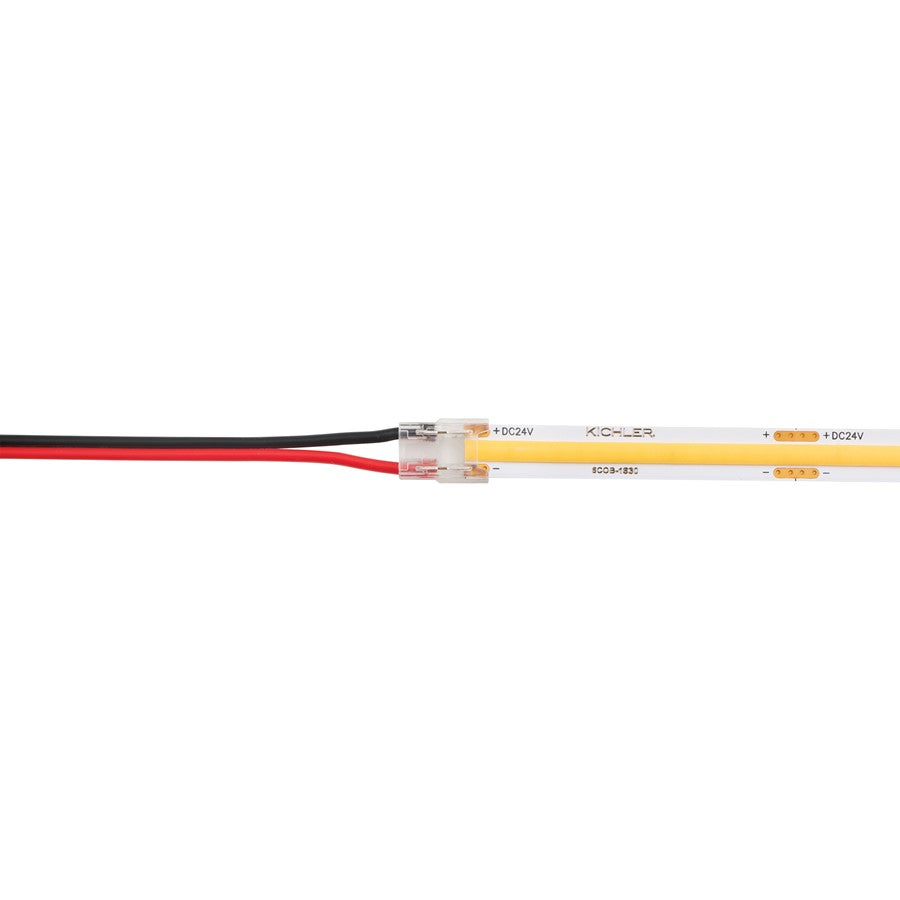 Kichler COB Dry Tape to Supply Lead Crimp Connector | Clear Plastic | Under Cabinet & Shelf Lighting | 0.45 x 0.4 x 0.17 in | Model 1CCOBTWSCLR
