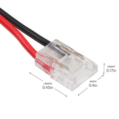 Kichler COB Dry Tape to Supply Lead Crimp Connector | Clear Plastic | Under Cabinet & Shelf Lighting | 0.45 x 0.4 x 0.17 in | Model 1CCOBTWSCLR