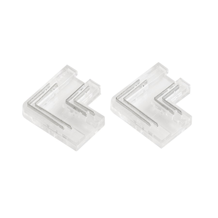Kichler COB Tunable Tape to Tape 90 Degree Connector | Clear Plastic | Under Cabinet & Shelf | 24V DC | Model 1CTCOB90CLR