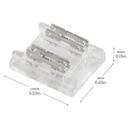 Kichler COB Tunable Tape to Tape Crimp Connectors | Clear Plastic Connector | Under Cabinet & Shelf Lighting | Model 1CTCOBTTCLR